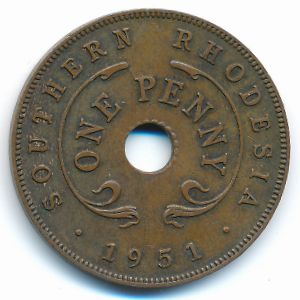 Южная Родезия, 1 пенни (1951 г.)