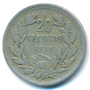 Chile, 20 centavos, 1922