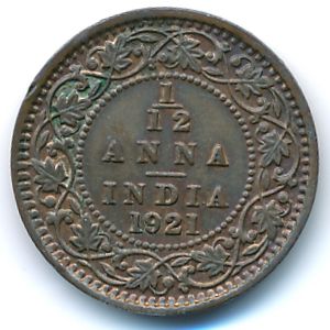 British West Indies, 1/12 anna, 1921