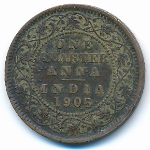 British West Indies, 1/4 anna, 1908
