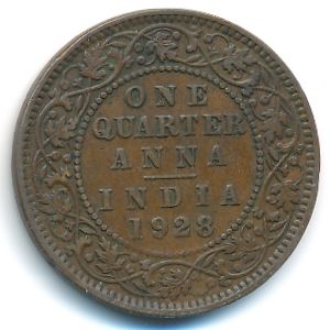 Британская Индия, 1/4 анны (1928 г.)