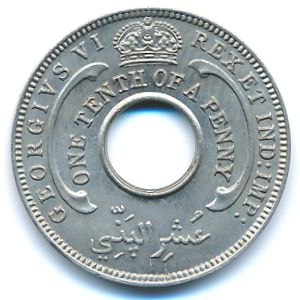 British West Africa, 1/10 penny, 1938