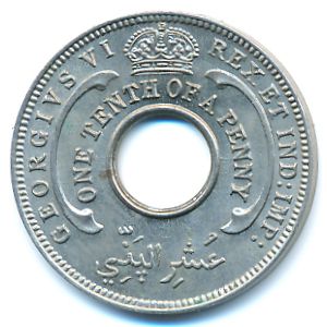British West Africa, 1/10 penny, 1938