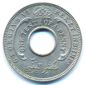 British West Africa, 1/10 penny, 1938