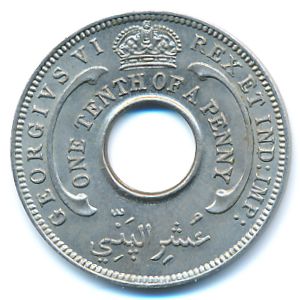 British West Africa, 1/10 penny, 1938