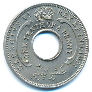 Британская Западная Африка, 1/10 пенни (1938 г.)