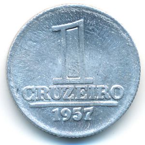 Brazil, 1 cruzeiro, 1957