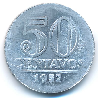Бразилия, 50 сентаво (1957 г.)