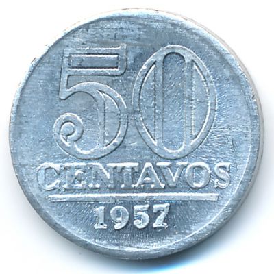 Бразилия, 50 сентаво (1957 г.)
