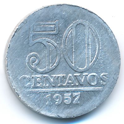 Бразилия, 50 сентаво (1957 г.)