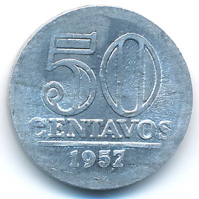 Бразилия, 50 сентаво (1957 г.)