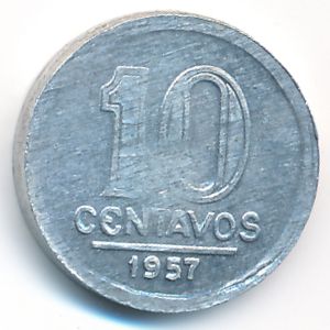Brazil, 10 centavos, 1957