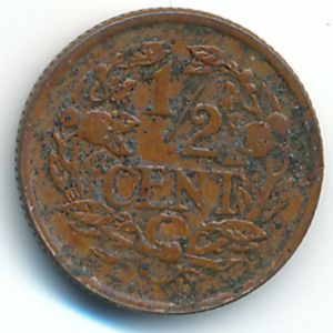 Нидерланды, 1/2 цента (1938 г.)