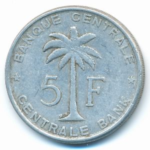 Ruanda-Urundi, 5 francs, 1956