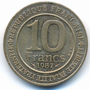 France, 10 francs, 1987