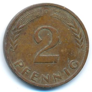 ФРГ, 2 пфеннига (1950 г.)