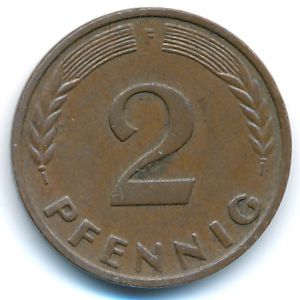 ФРГ, 2 пфеннига (1958 г.)