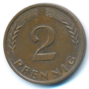 West Germany, 2 pfennig, 1960