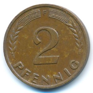 West Germany, 2 pfennig, 1961