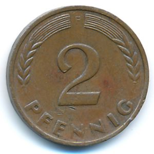 West Germany, 2 pfennig, 1961