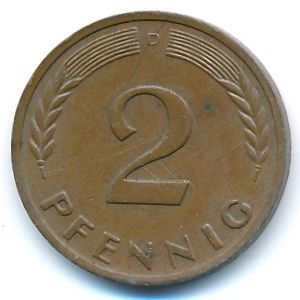 ФРГ, 2 пфеннига (1964 г.)