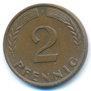 West Germany, 2 pfennig, 1963