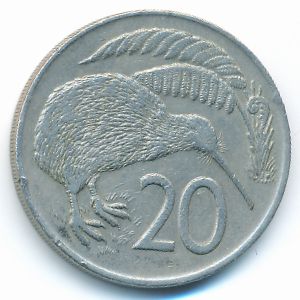 New Zealand, 20 cents, 1973