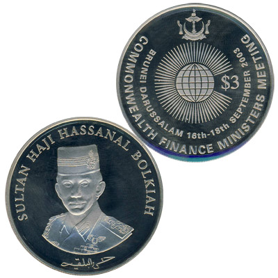 Brunei, 3 dollars, 2003