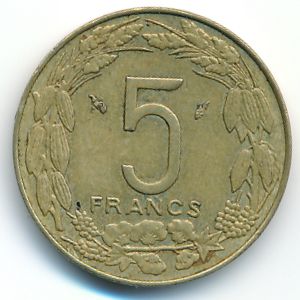 Центральная Африка, 5 франков (1976 г.)