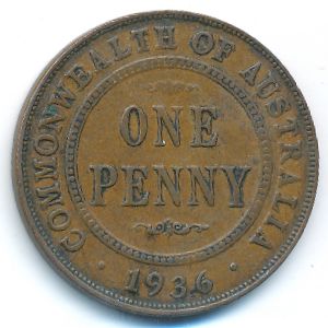 Австралия, 1 пенни (1936 г.)