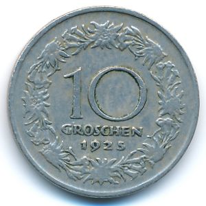 Austria, 10 groschen, 1925