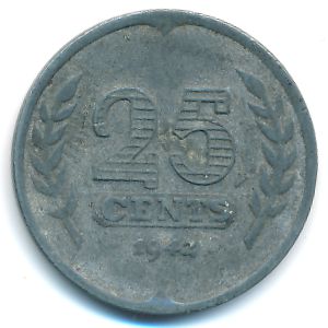 Нидерланды, 25 центов (1942 г.)