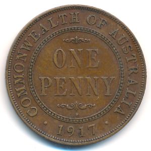 Австралия, 1 пенни (1917 г.)