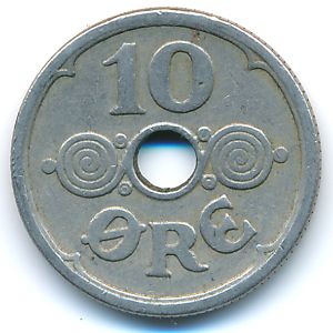 Denmark, 10 ore, 1926