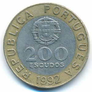 Portugal, 200 escudos, 1992