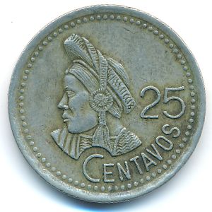 Guatemala, 25 centavos, 1995