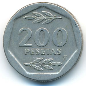 Spain, 200 pesetas, 1986
