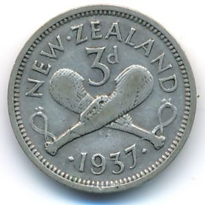 Новая Зеландия, 3 пенса (1937 г.)