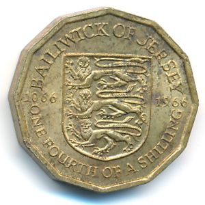 Джерси, 1/4 шиллинга (1966 г.)