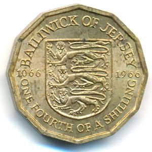 Джерси, 1/4 шиллинга (1966 г.)