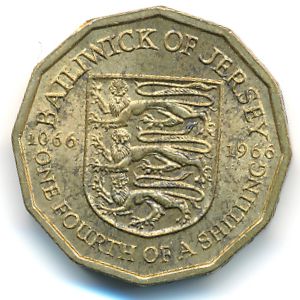 Джерси, 1/4 шиллинга (1966 г.)