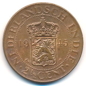 Нидерландская Индия, 2 1/2 цента (1945 г.)