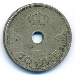 Норвегия, 50 эре (1927 г.)
