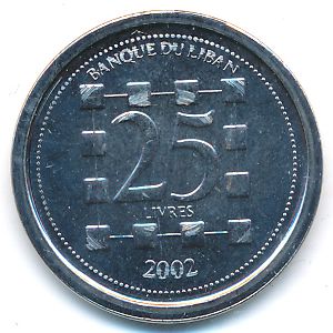 Lebanon, 25 livres, 2002