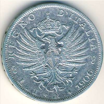 Italy, 1 lira, 1901–1907