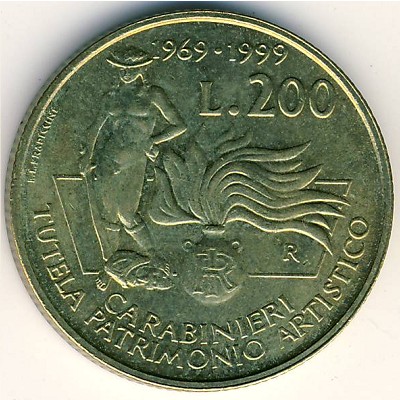 Italy, 200 lire, 1999