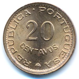 Mozambique, 20 centavos, 1974