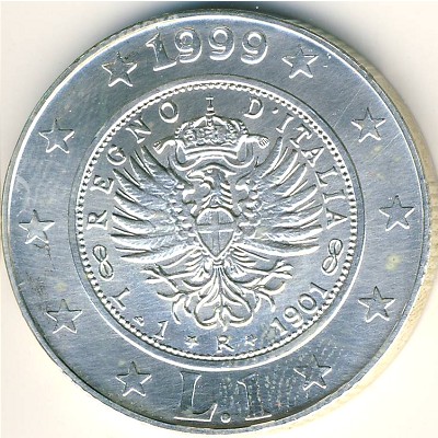 Italy, 1 lira, 1999