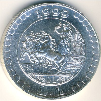 Италия, 1 лира (1999 г.)