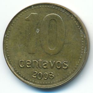 Argentina, 10 centavos, 2008